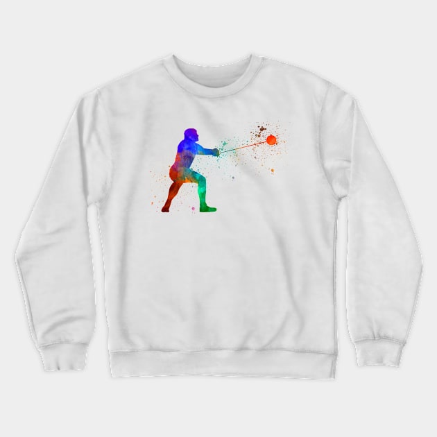 Hammer throw in watercolor Crewneck Sweatshirt by PaulrommerArt